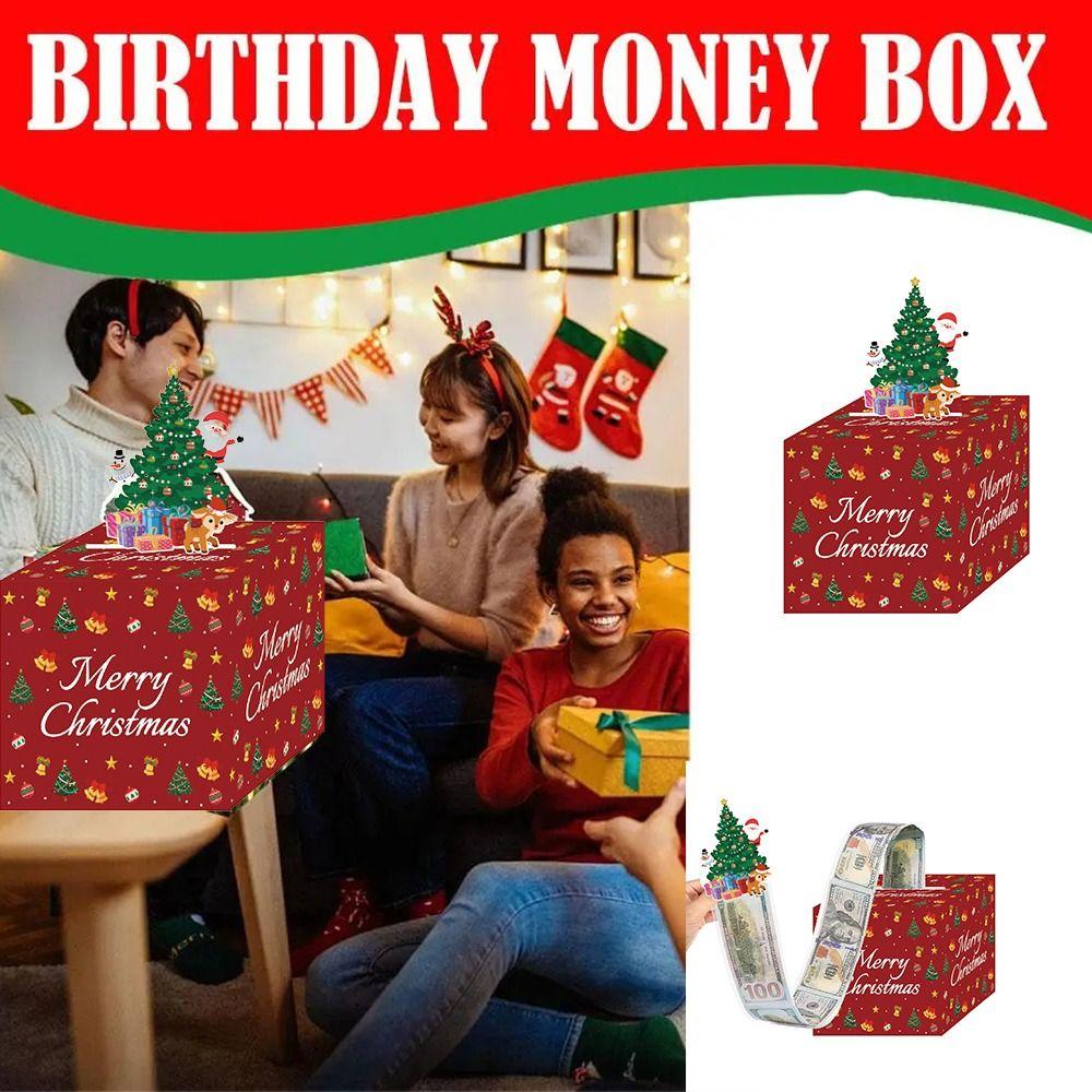 Square Paper Christmas Cash Box Paper Cash Gift Box  Party Christmas Decor Supplies