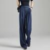 Demana Tencel-Look Denim Pleated Straight Leg Trousers