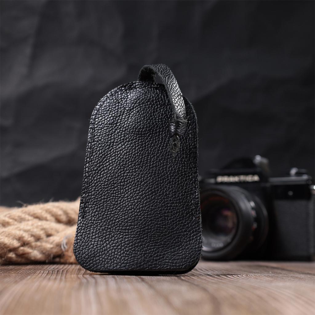 Spacious Key Holder SHVIGEL Key Wallet 15313 Made of Genuine Leather Black