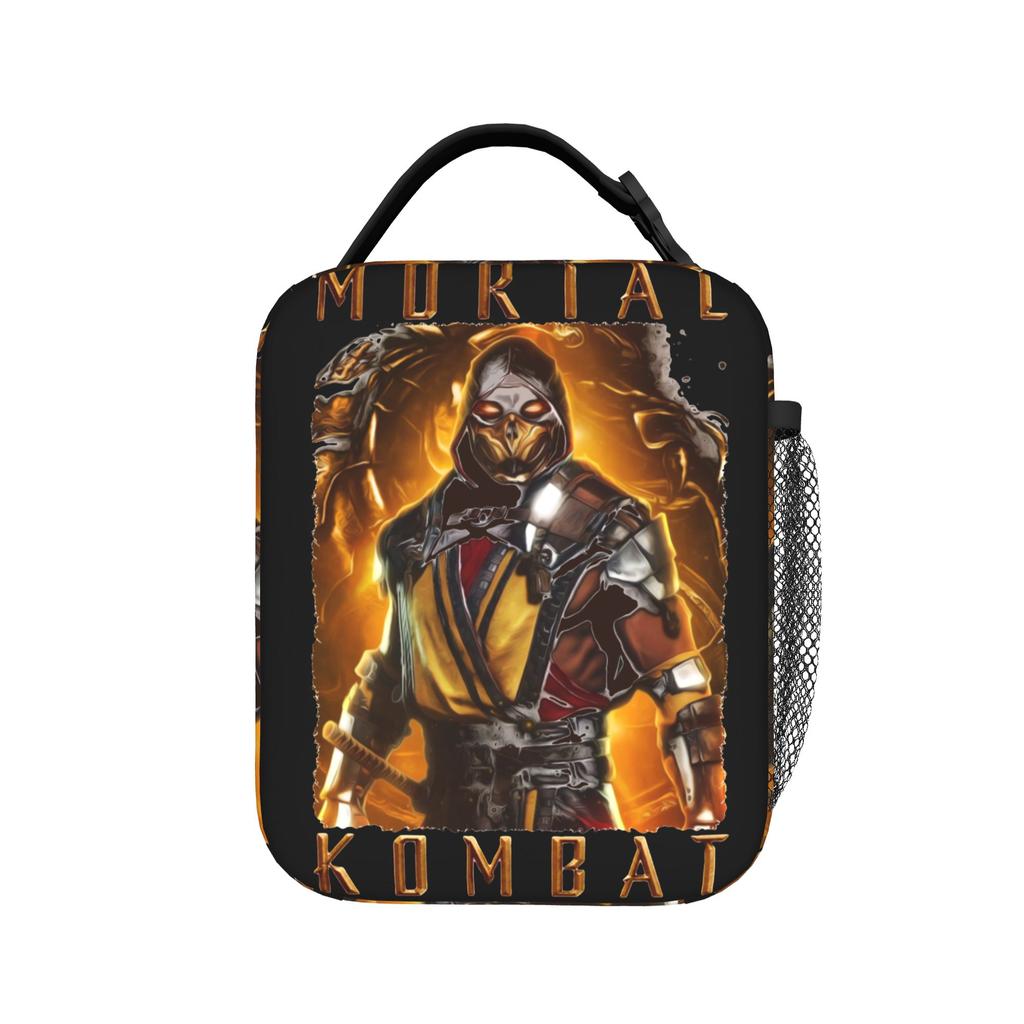 Mortal Kombat Scorpion Insulated Lunch Bag High Capacity Meal Container Thermal Bag Tote Lunch Box Office Food Storage Bags
