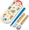 Antibacterial Slide Trio Set Lunch Box Chopsticks Spoon Fork Working Car Boys Made In Japan Children's TACC2AG-A