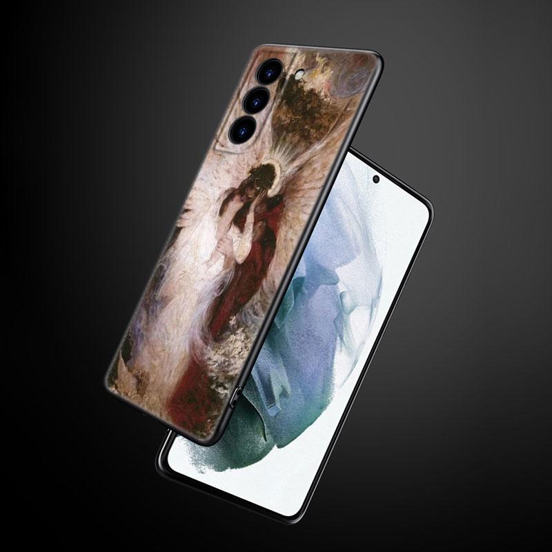 Чехол для телефона с художественной росписью в стиле Ренессанс для Samsung Galaxy S22 Pro S21 S20 Ultra FE S10 Lite 5G S10E S9 S8 Plus, мягкий черный чехол из ТПУ
