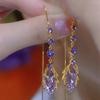 2024 New Amethyst Leaf Earrings: Luxurious, Hot-Selling, Niche Design for Women