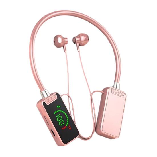 Беспроводной наушник Bluetooth-совместимая гарнитура LED-дисплей Подвесной шейный Водонепроницаемый Беспроводные наушники-шейный ободок