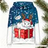 Autumn Winter New Style Hooded Sweatshirt Christmas Cat Pattern Print Holiday Party Sweatshirt Fashionable Stylish Wear