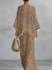 Women'S Set, Batwing Sleeve, Vintage Bohemian Paisley Floral Print, Elegant Twopiece Outfit for Casual Or Holiday Wear