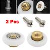 2PCS Shower Glass Door Rollers Sliding Door Pulley Hanging Wheel Roller Bathroom Sliding Cabinet Eccentric Pulleys 19/23/25/27mm
