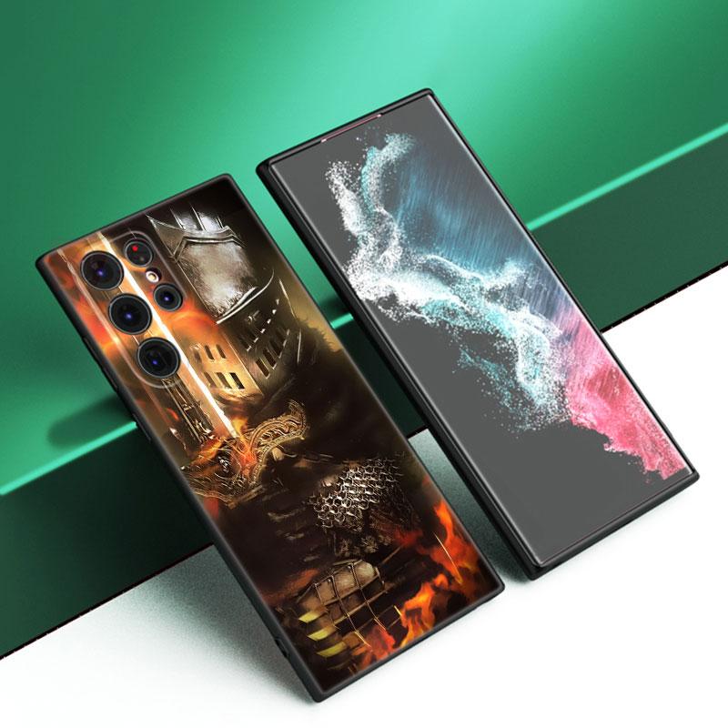 Игровой черный силиконовый чехол для телефона Dark Souls для Samsung Galaxy S23 S21 S20 FE S24 S22 Ultra S10E S10 S9 S8 Plus