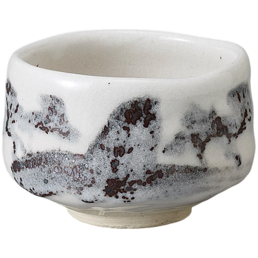 Чаша для матча Чаша для матча x White Shino Matcha Чайная церемония Чаша для матча Керамика Mino Ware Сделано в Японии Сетка для эля 12,5 H8,4 см
