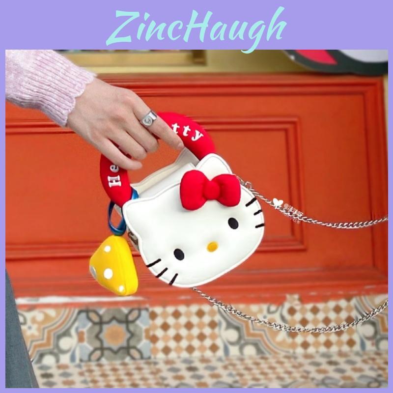 Hello Kitty Melody Cinnamoroll Small Crossbody Bag Pu Chain Handle Cute Summer Style For Casual Wear