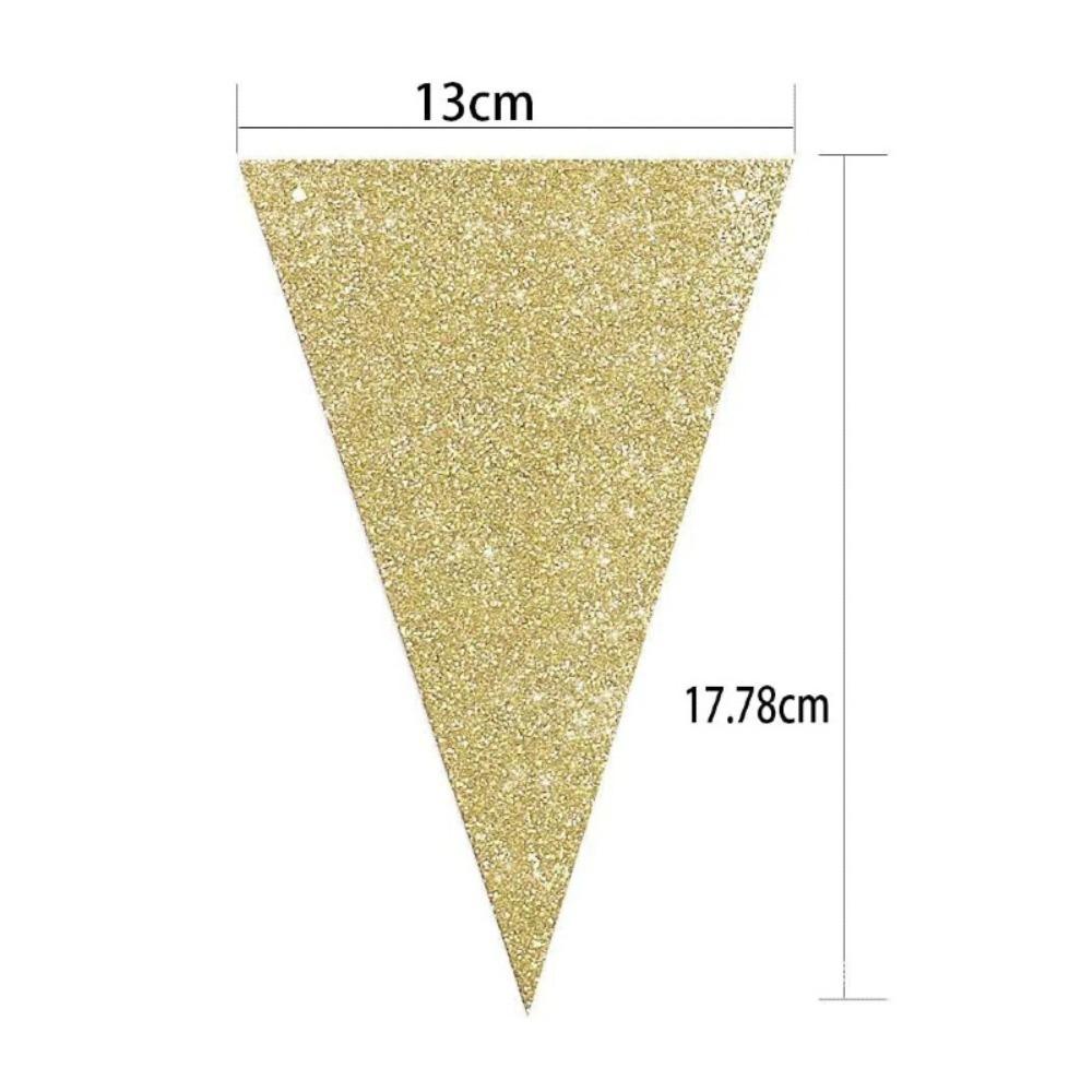 1 Набор Украшение для Свадебной Вечеринки Невесты Золотой и Зеленый Бантинг Новые Треугольные Флажки Декоративный Реквизит