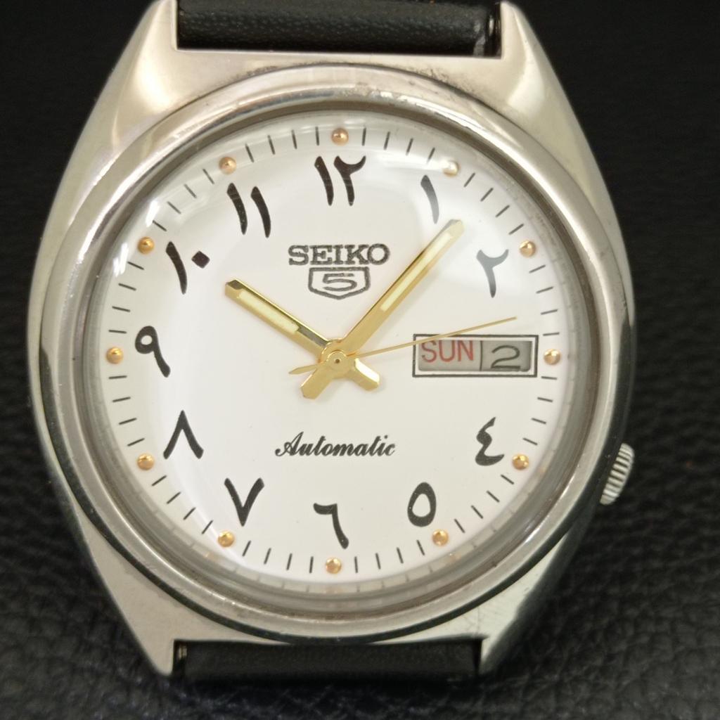 ЯПОНСКИЕ ВИНТАЖНЫЕ АВТОМАТИЧЕСКИЕ МУЖСКИЕ ЧАСЫ SEIKO 5 БЕЛОГО ЦВЕТА a706828-1
