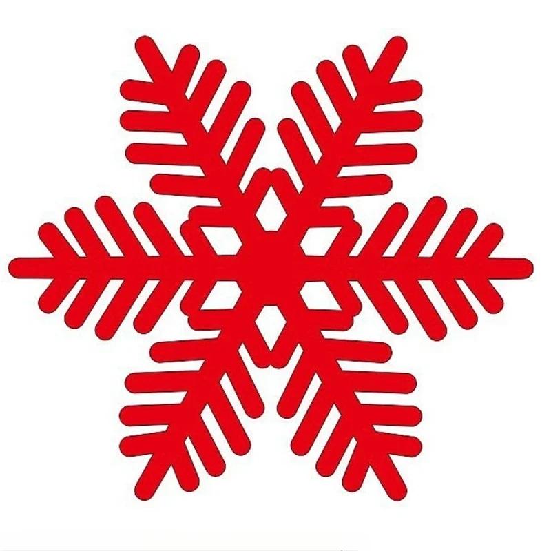 12 шт. Рождественские фетровые подставки под тарелки в форме снежинок, противоскользящие подставки под чашки, красные подставки под тарелки для стола, кухонные подставки под миски, домашний рождественский новогодний декор