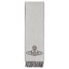 Vivienne Westwood Tassel double-sided design wool scarf women's brown/grey 81030006W00ZHD401-1
