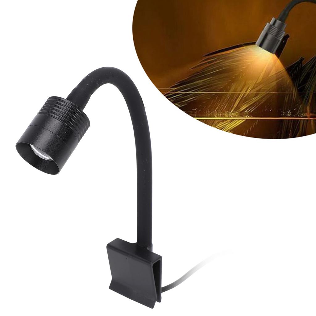 Aquarium Spot Light 3 Color Lighting   IP65 Waterproofing 360 degrees  Rotatable Clamp Arm USB   Clip On LED Fish    