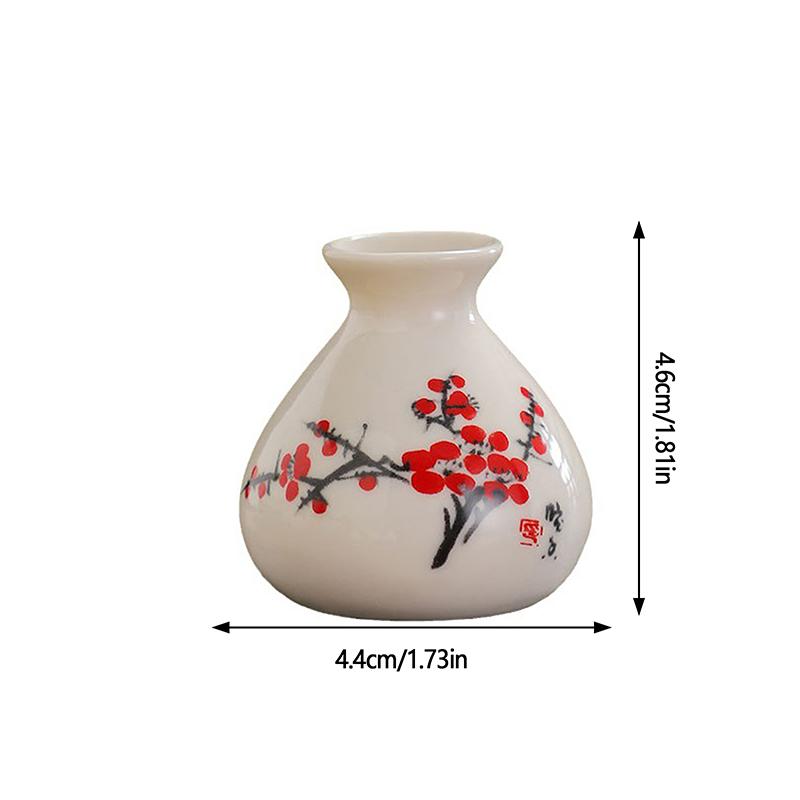 Ретро Белый Китайский Стиль Мини Керамическая Ваза Ниша Домашний Чайник Для Сухого Льда Украшение Сделай Сам Миниатюры Украшения Цветочная Ваза Поделки Подарок