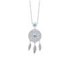 [R1103] - Silver Necklace 'Navajos' Silver Turquoise (dreamcatcher) Rhodium-plated - 55x22 Mm