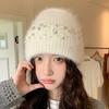 Knitted Hat Women's Winter Thickened Warm Ear Protection Hat Rhinestone Wool Hat Winter Hats for Women, Beanies for Women, Hats for Women Winter