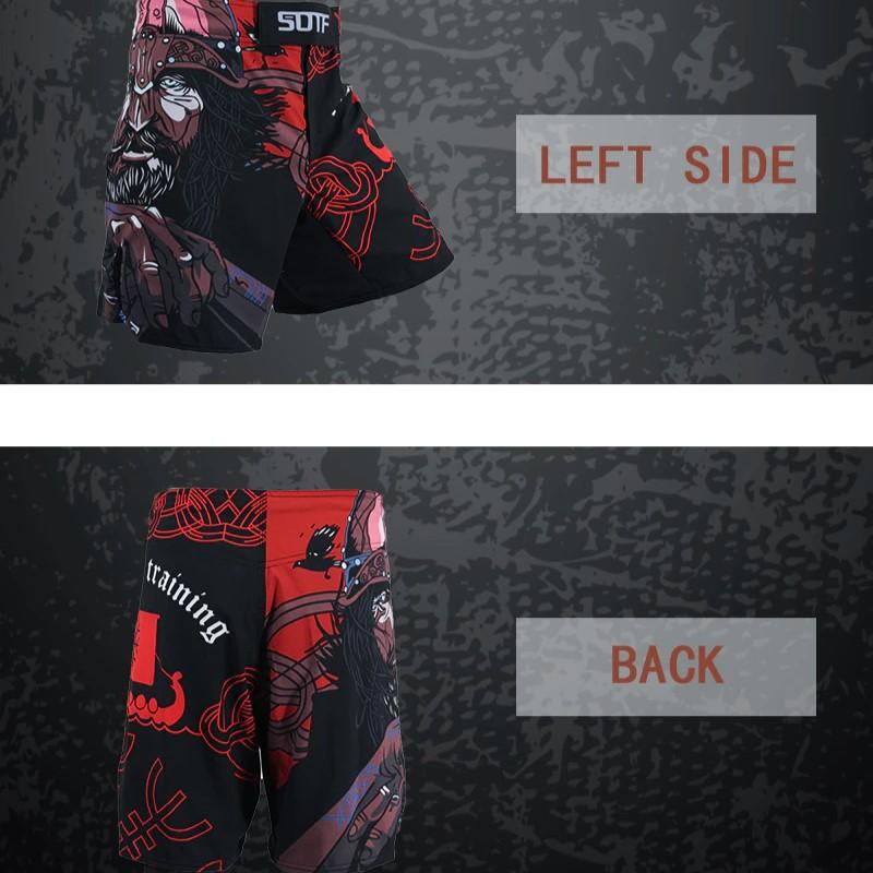 SOTF ММА черные самурайские боевые дышащие шорты для фитнеса с принтом ММА Тигр Муай Тай кикбоксинг Боевые шорты Одежда для бокса мма