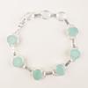 Аква Халцедон Драгоценный Камень 925 Стерлинговое Серебро Ювелирные Изделия Ручной Работы Женский Браслет 9" RB-6-13