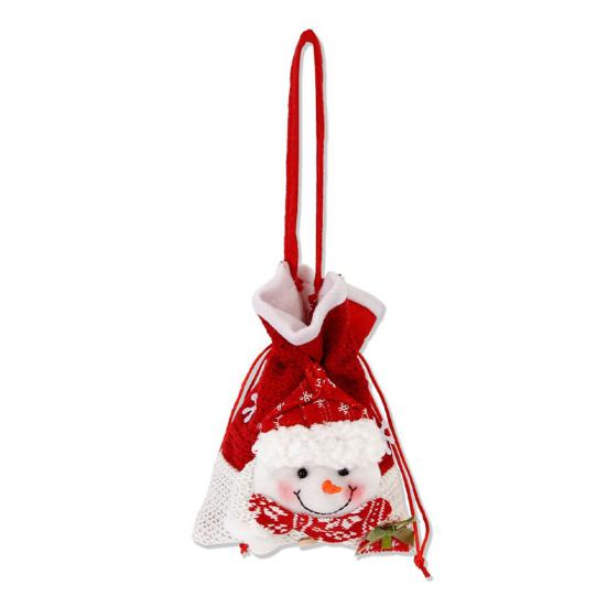 Christmas Candy Bag Snowman Santa Claus Reindeer Doll Bag Drawstring Xmas Goody Holder Favor Bags for Christmas Eve