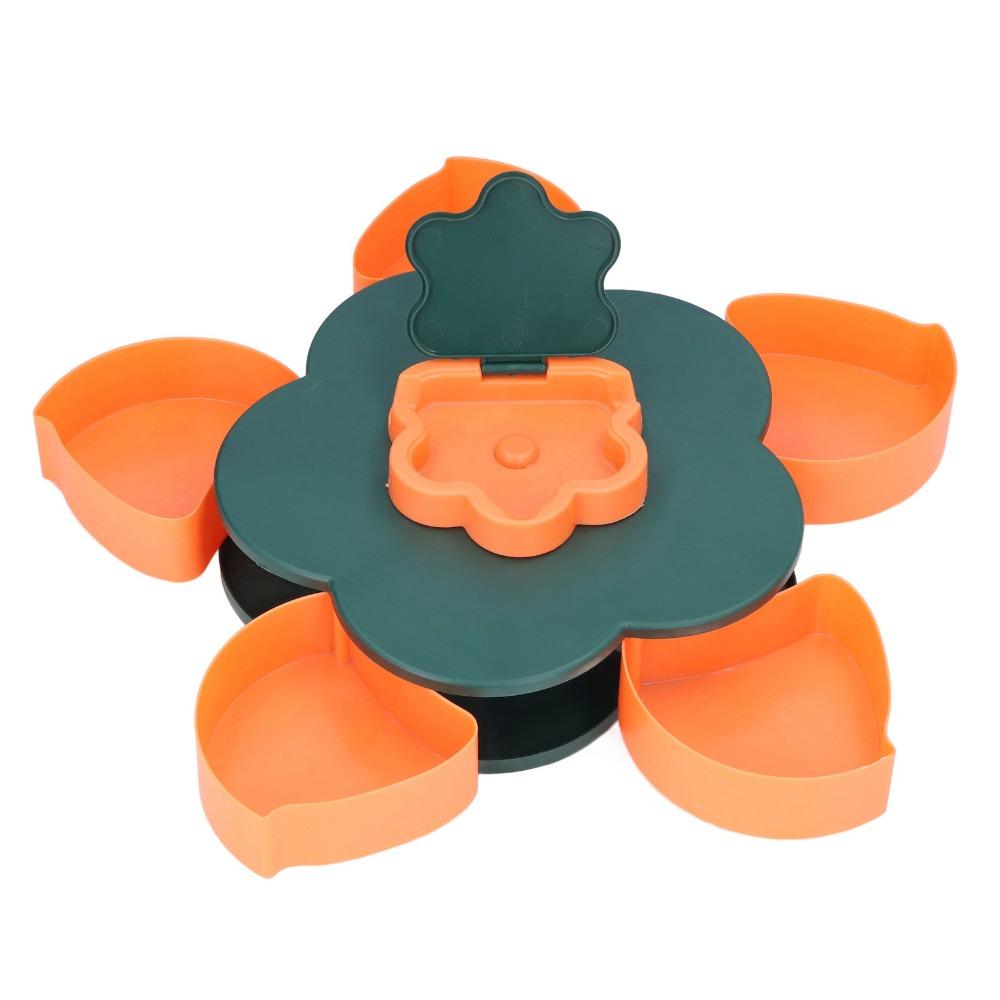 Multi-layer Candy Tray Double Layer Nut Plate 360 Rotating Storage Organizer Fruit Serving