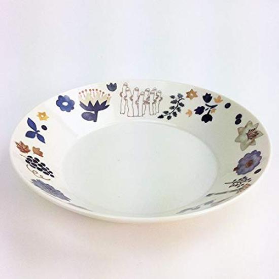 Yamaka Shoten Муми-тролль Гербарий 22см Хаттифнатты Микроволновка Муми-тролль Скандинавский День Свадьба Сделано Тарелка для пасты/карри, Прибл.. Диаметр, Дизайн, Безопасный,