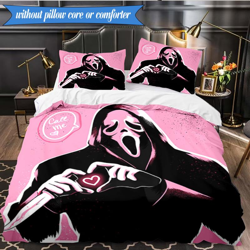 Scr-eam Horror Movie 3pcs K-pop music group Bedding set,Ideal for Bedroom, Dormitory,Including Duvet Cover And 2pcs Pillowcases,Fan gifts