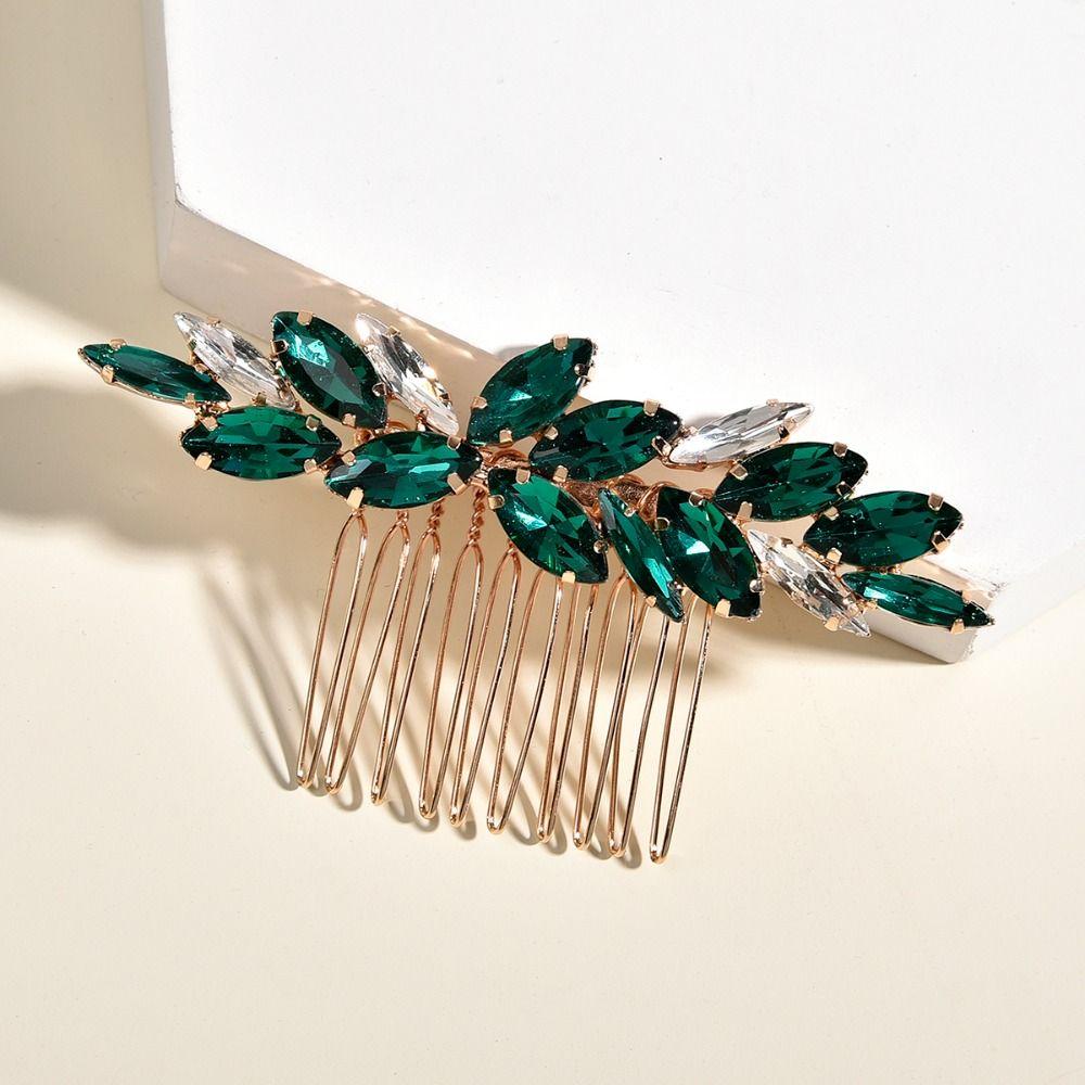 Tiara Hair Jewelry Crystal Hair Combs Rhinestone Hair Comb Bridal Clips Flower Leaf Headbands