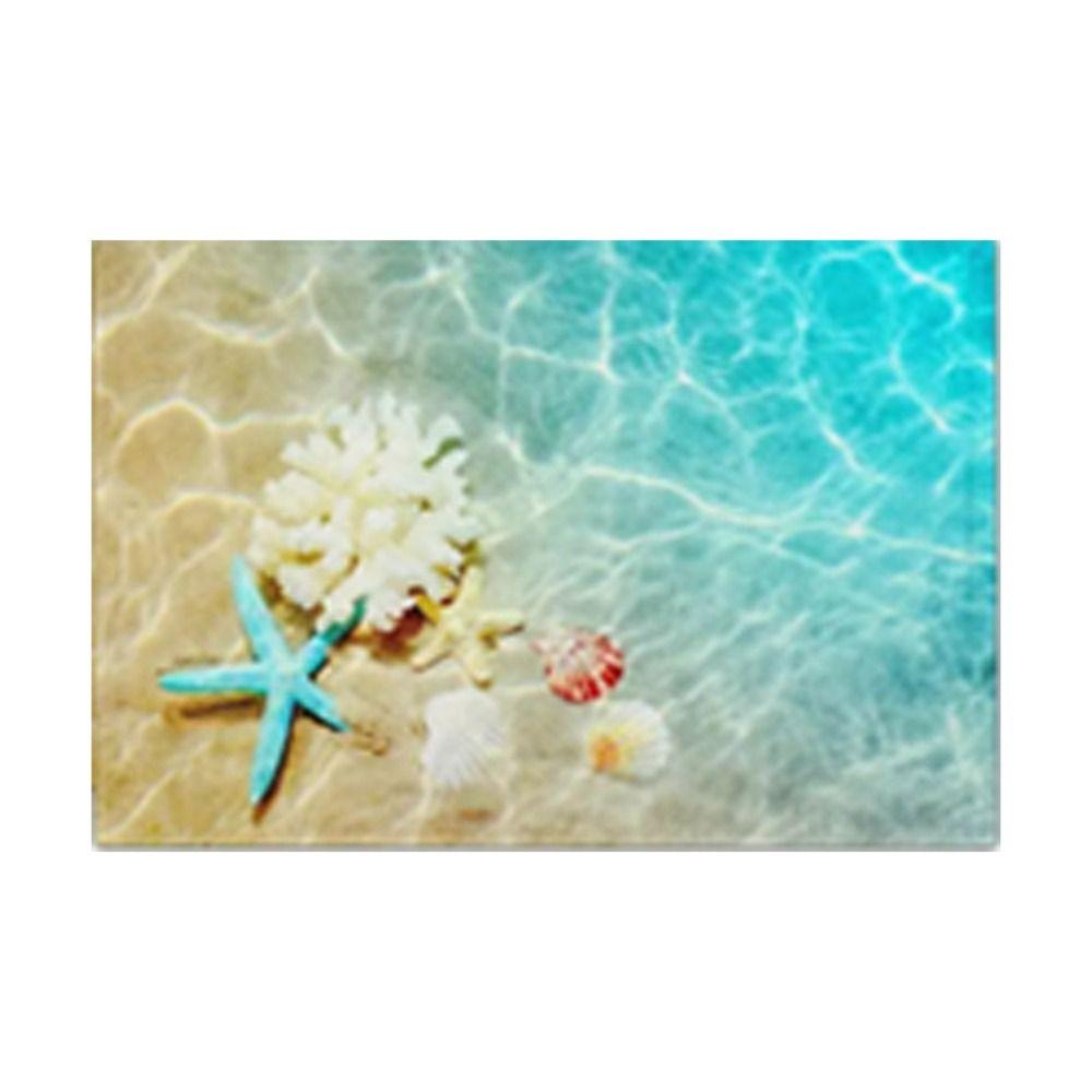 Seashells Linen Placemat Anti Slip Tableware Pad Summer Beach Placemat Table Decoration
