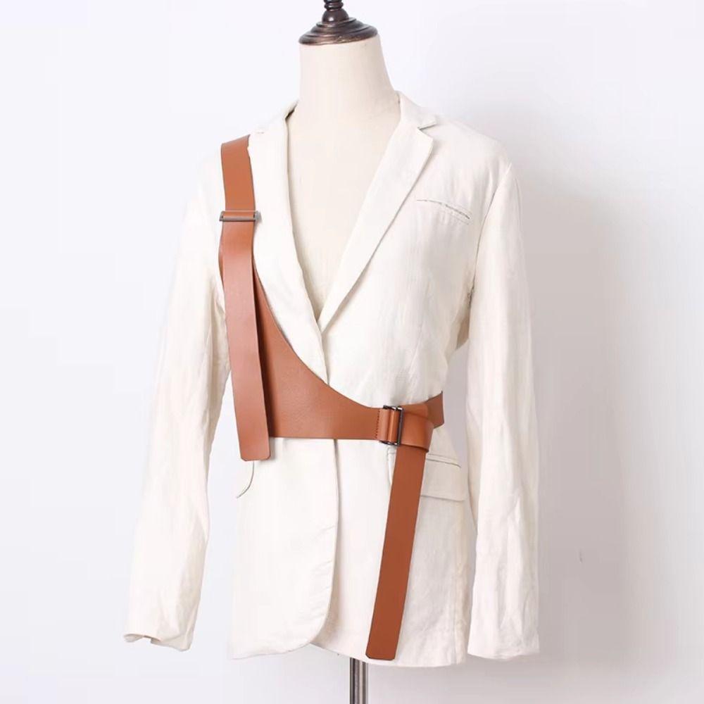 Необычный дизайн Ремень на одно плечо Пояс Панк Платье Кушаки Мода Женский Пояс-портупея на талию Юбка