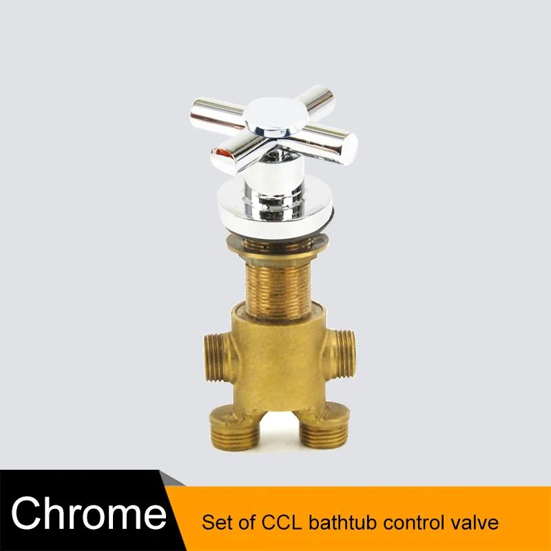BAKALA латунный хромированный кран для ванны с горячей и холодной водой, смеситель для душа, ванна, комплект из 3 предметов, переключающий клапан