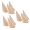 9pcs Unpainted Plain Cone Wooden Jewelry