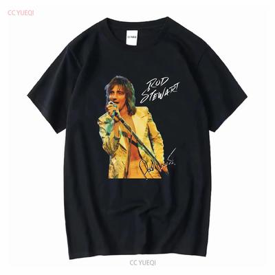 Футболка с принтом Rod Stewart Live Christmas Хлопок 1CM159 с длинным или коротким рукавом винтажная Стирка Хлопок Дышащая модная Стильная Унисекс