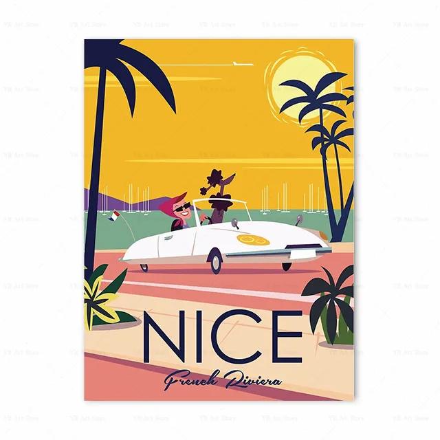 Франция Париж Прованс Амальфи Знаменитый Городской Пейзаж Принт Искусство Холст Постер Для Украшения Гостиной Домашняя Настенная Картина