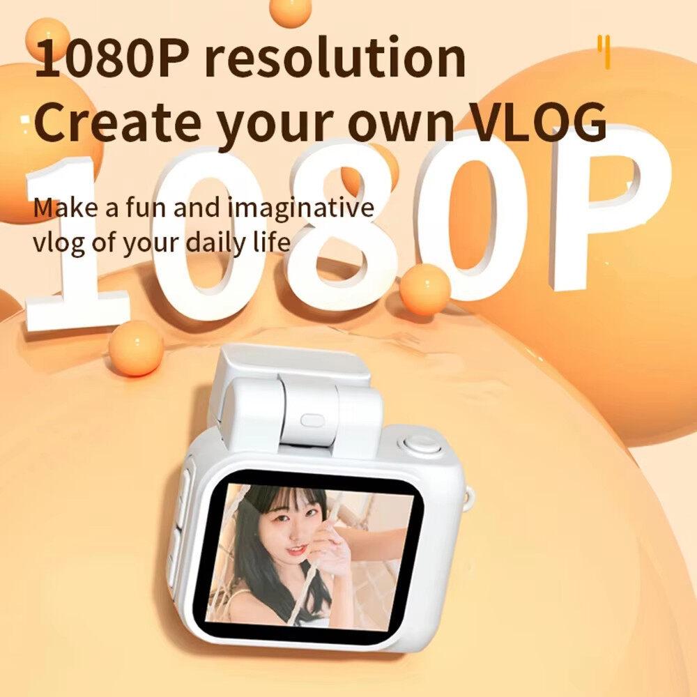 HD 1080p Mini Camera with LCD Screen Flash Lamp Portable Pocket Keychain Cam Video Recorder Digital Camera for Indoor Outdoor Home Sport