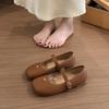 Ретро туфли Мэри Джейн с круглым носком и плоской подошвой, женские, лето 2025, новые, поздний вечерний ветер, мягкая подошва, с мелким вырезом, туфли бабушки Дуду