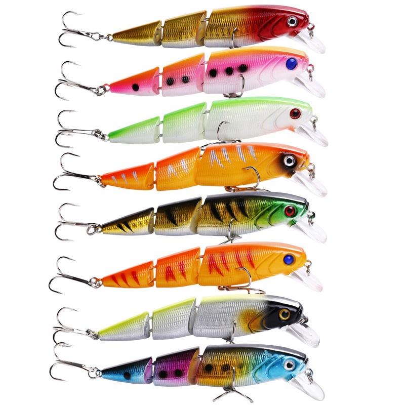 Рыболовная приманка 13,5 см, трехсекционная жесткая приманка, плавающая приманка-поппер, крючки, приманка для окуня, CrankBait