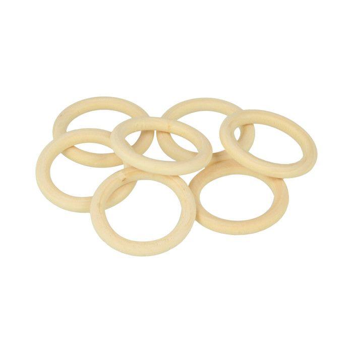 7 ANNEAUX - BOIS ROND - 29.5X4.3 MM - BIJOUX
