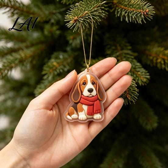 Dog Lover Box 2026 Advent Calendar 24-Days Christmas Countdown Calendar with 24 Festive Puppy Ornament 2D Acrylic Cartoon Pendants for Lovers,