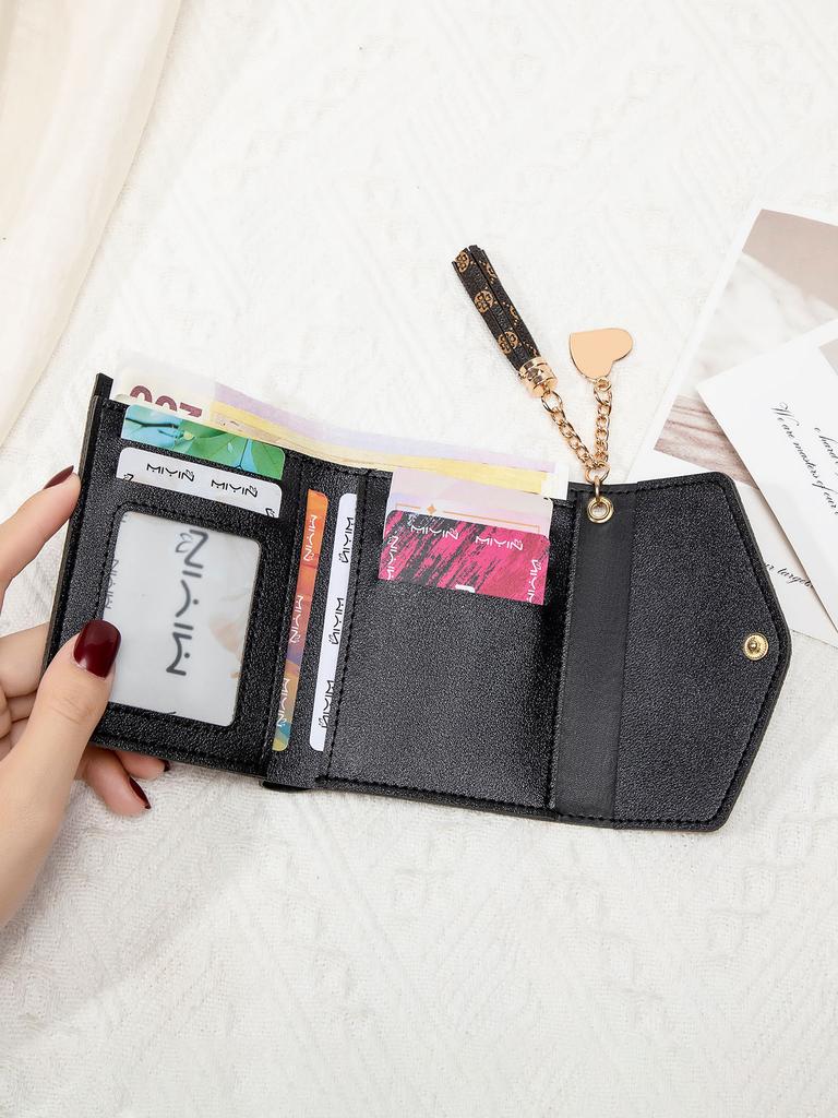 Новый женский шикарный ретро-кошелек для карт с модным принтом, многофункциональный короткий кошелек для монет из искусственной кожи, портативный ультратонкий маленький кошелек