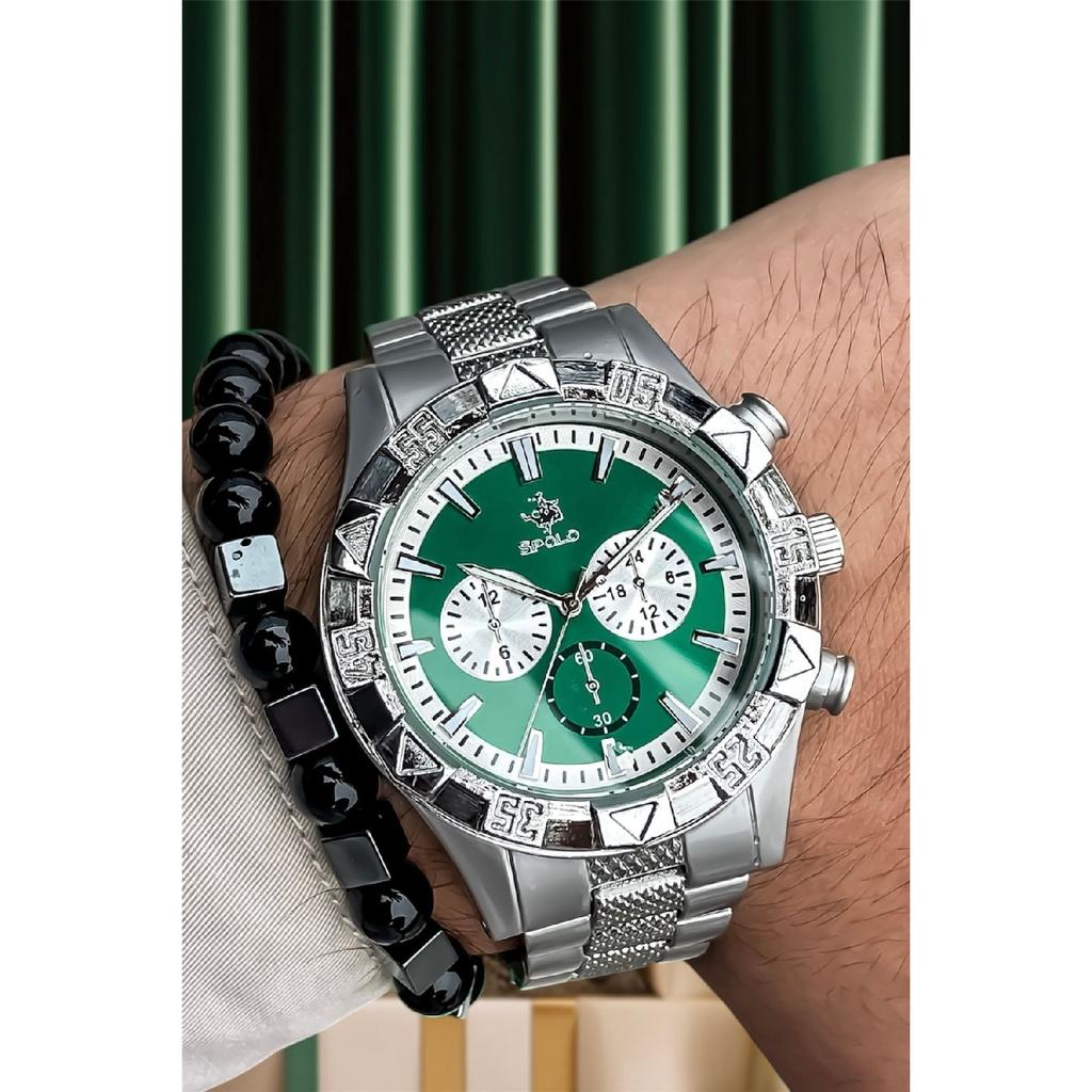 Men's Watch Card Holder Belt Wallet Prayer Beads Bracelet Suit Combination Set Gift For Lovers Engagement Special