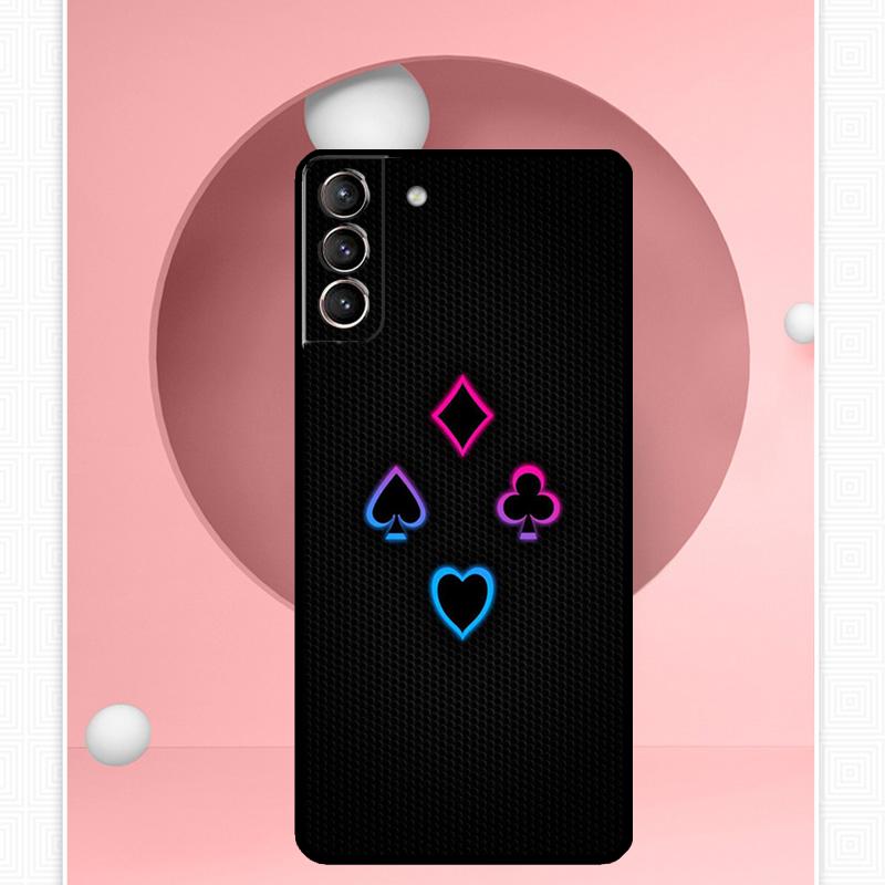 Poker Playing Card Case For Samsung Galaxy S25 Ultra S20 S21 S22 S23 S24 Plus S9 S10 S24 FE S25 FE Cover Funda