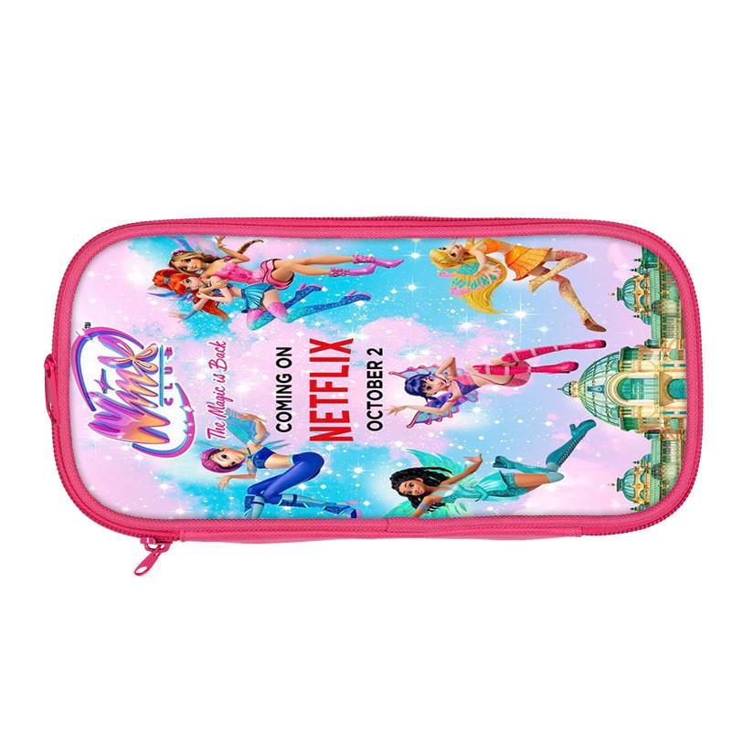Winx Club Magic Reprint Polyester Pencil Box With Multiple Compartments For School