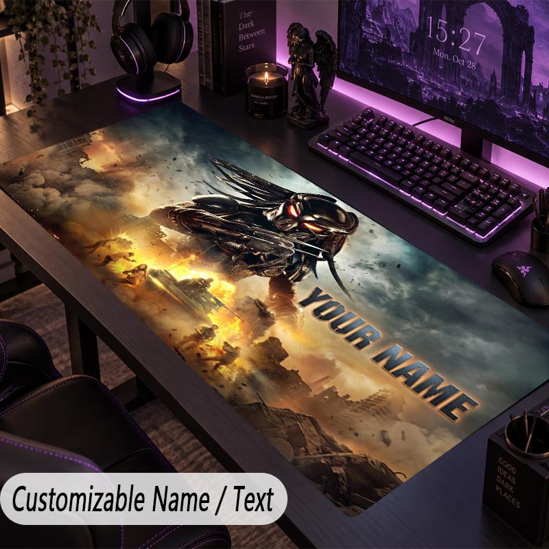 Custom Text Big Mousepad, Extended Desk Pad For Laptop Work GamePredator
