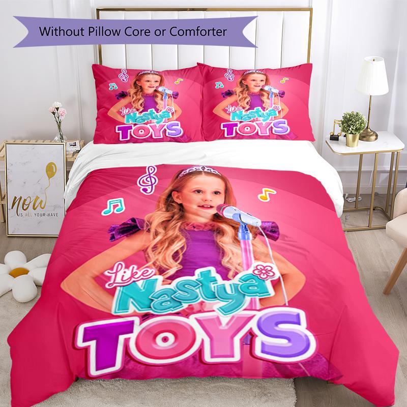 3pcs Like Nastya Bedding Set Duvet Cover Closure Includes 1 Duvet Cover & 2 Pillowcases, Soft and Comfortable for All Seasons.
