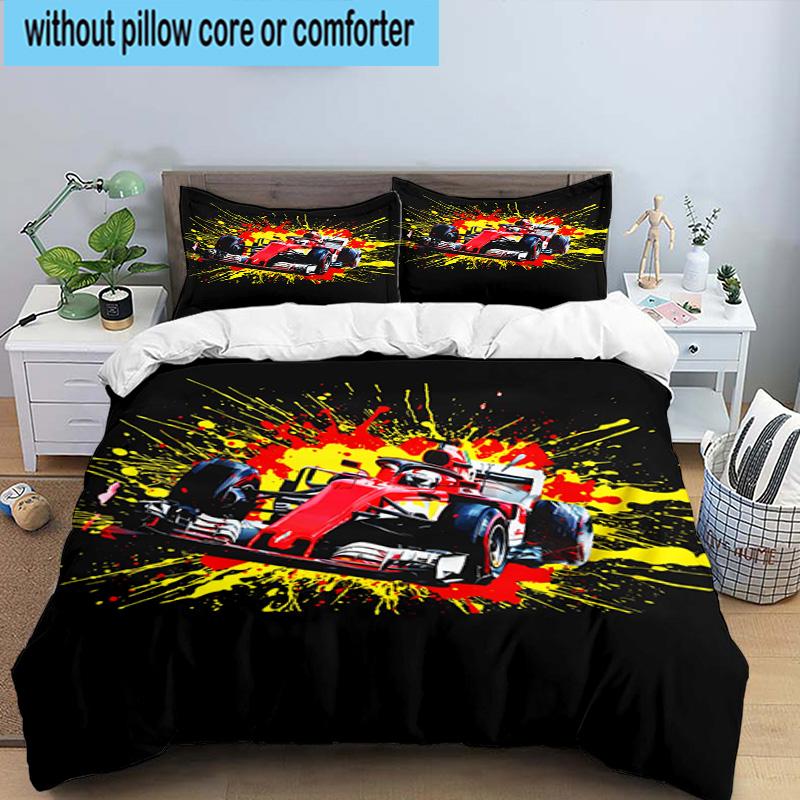 Electric Monster Truck Art 3pcs Bedding,Including 1pc Duvet Cover And 2pcs Pillowcases Perfect for Christmas,Ideal for Bedroom, Dormitory