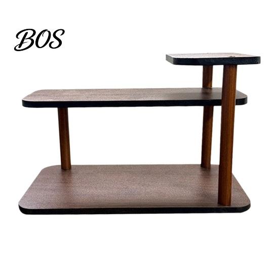 Small Item Organizer for Side Cabinets Wooden Desk Shelf Organizer, Entryway Key Holder Stand, Rustic Tiered Display Stand Storage Rack Office