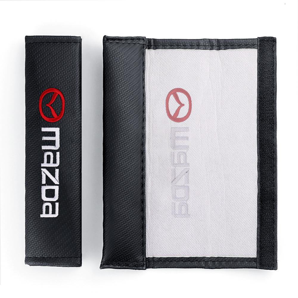 Car Seat Belt Cover Car Carbon Fiber Seat Belt Shoulder Pads Shoulder Protection For Mazda 2 3 6 7 Axela CX-5 CX-3 CX-8 Demio MS