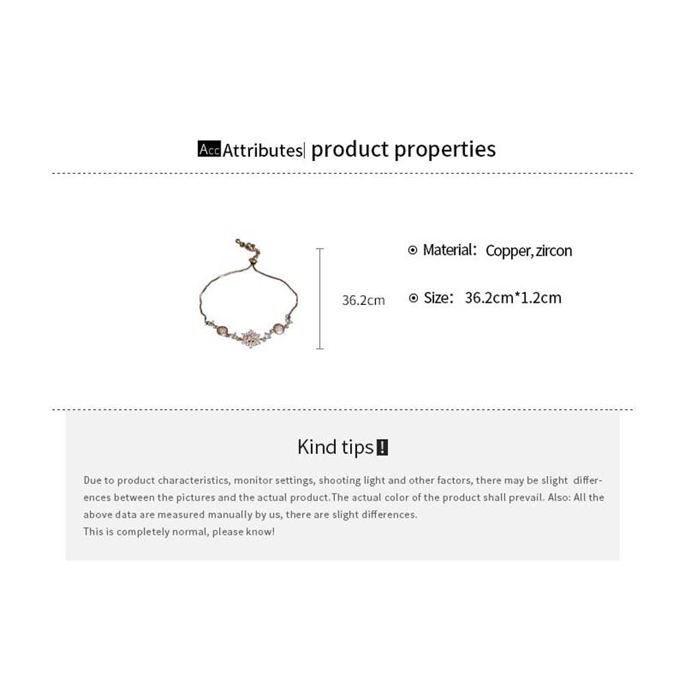 Цирконий Парный Кристалл Браслет Снежинка Подарок на День Святого Валентина Ins Снежинка Браслет Дружба